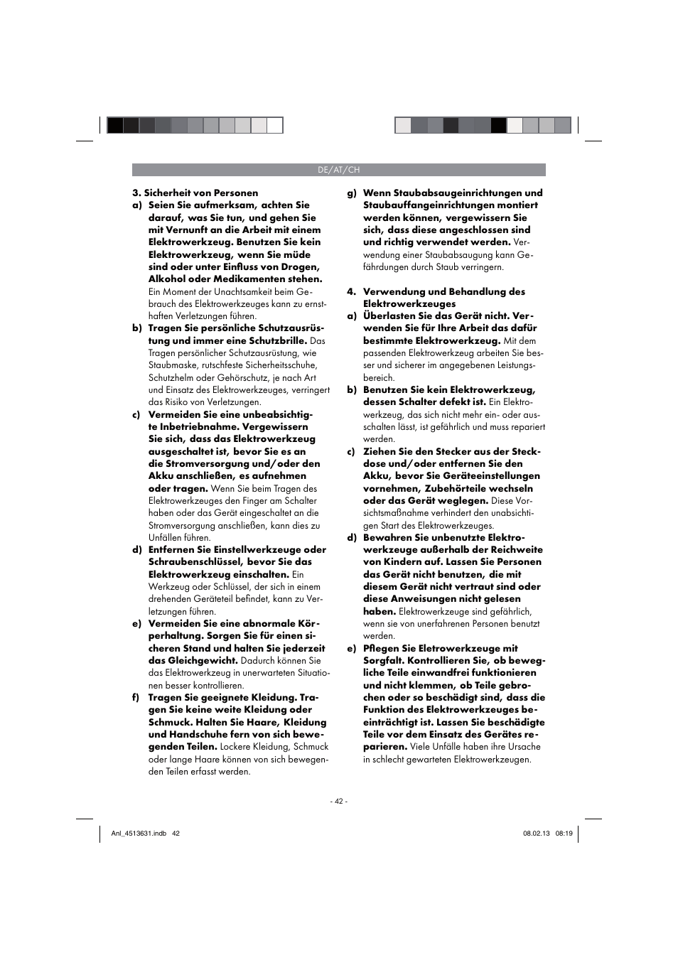 Parkside PABH 18 LI A1 User Manual | Page 42 / 74