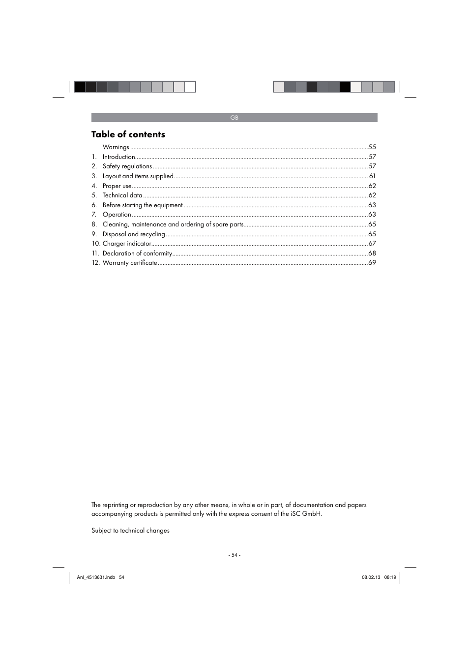 Parkside PABH 18 LI A1 User Manual | Page 54 / 74