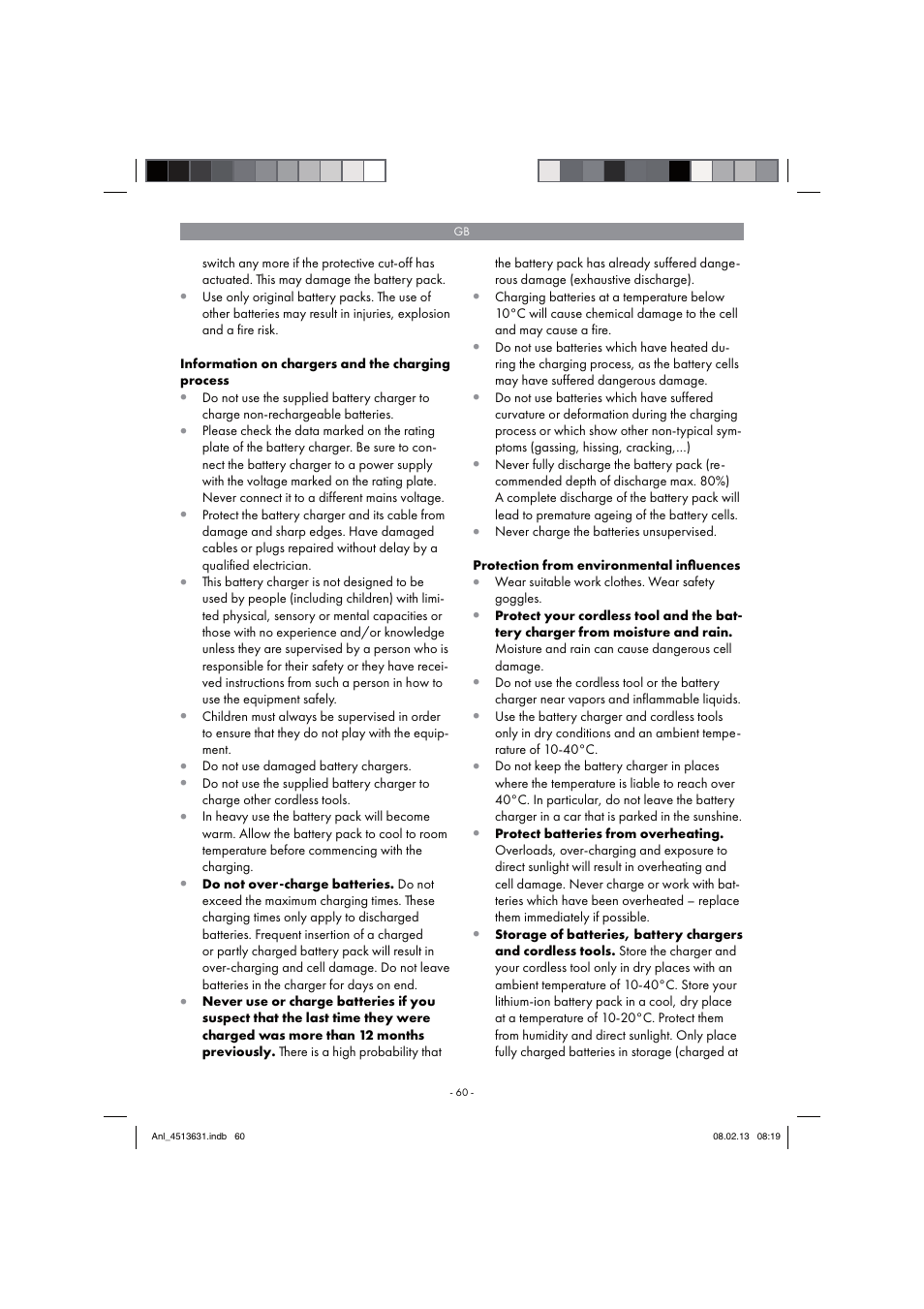 Parkside PABH 18 LI A1 User Manual | Page 60 / 74