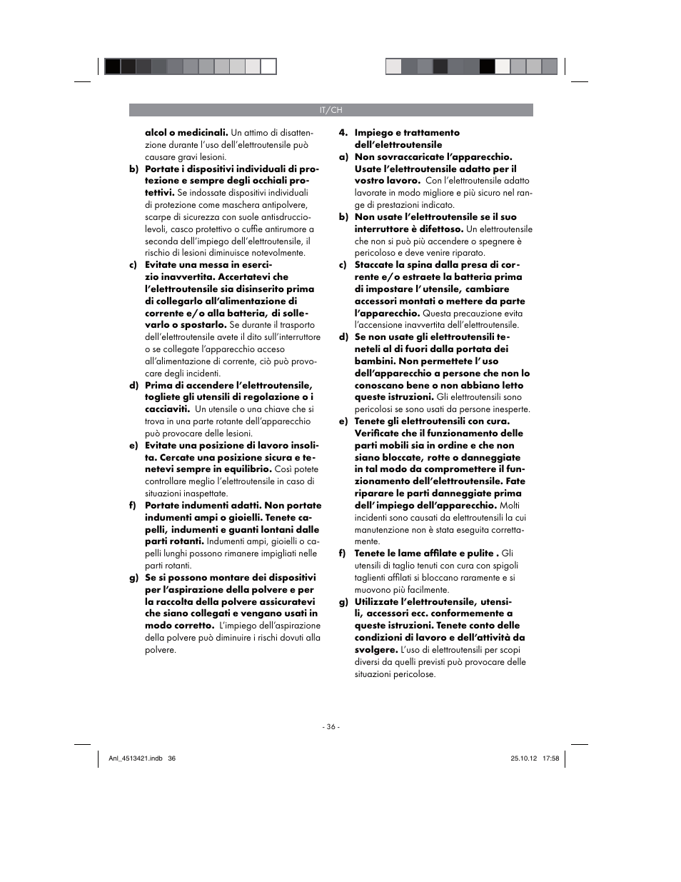 Parkside PASS 3.6 A1 User Manual | Page 36 / 78