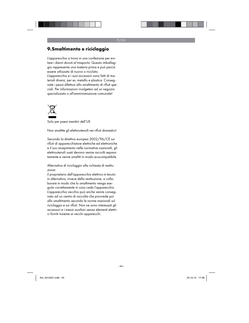 Smaltimento e riciclaggio | Parkside PASS 3.6 A1 User Manual | Page 44 / 78