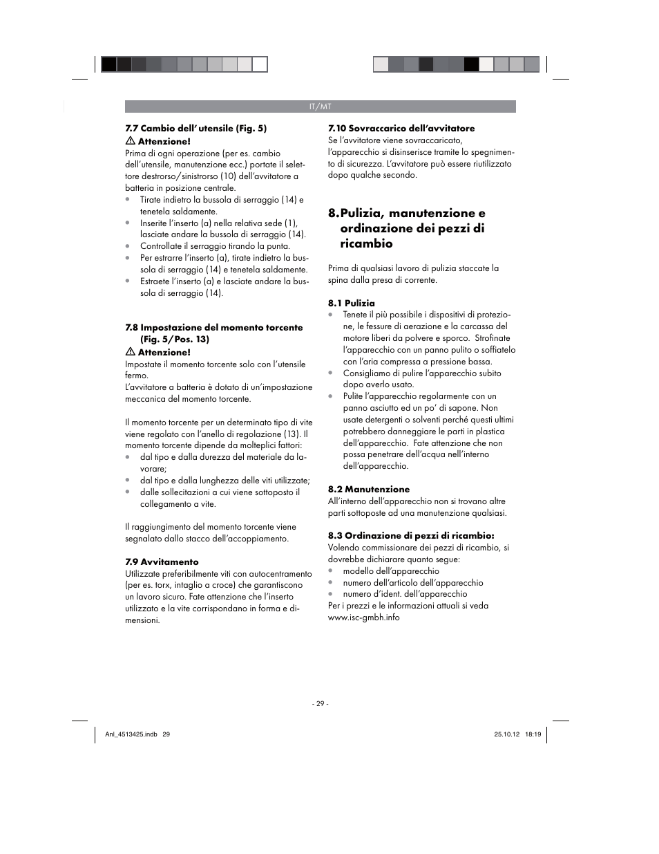 Parkside PASS 3.6 A1 User Manual | Page 29 / 78