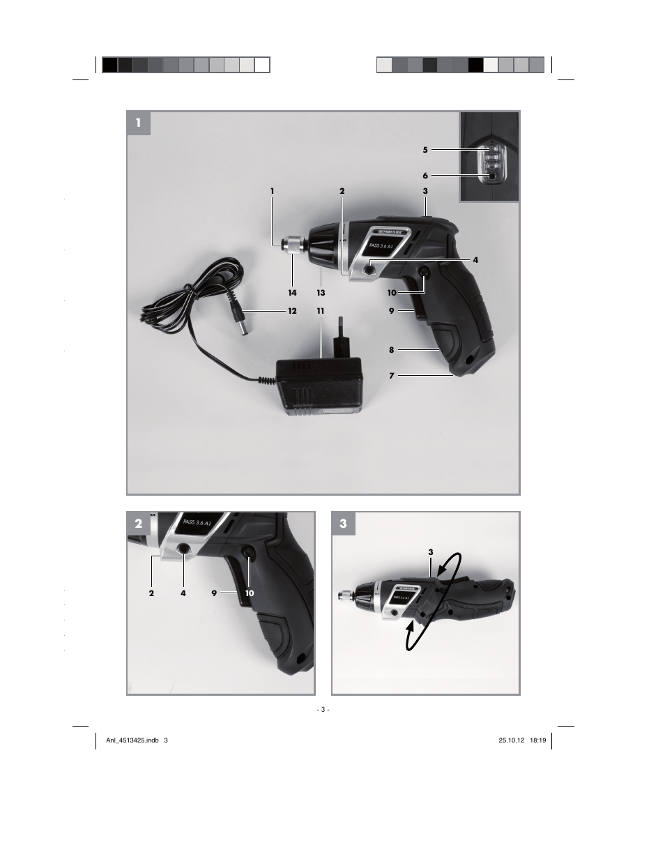 Parkside PASS 3.6 A1 User Manual | Page 3 / 78