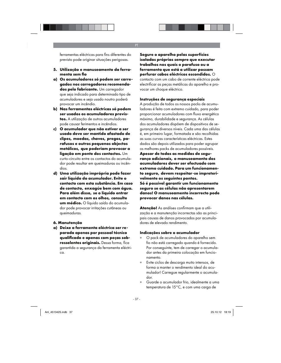 Parkside PASS 3.6 A1 User Manual | Page 37 / 78