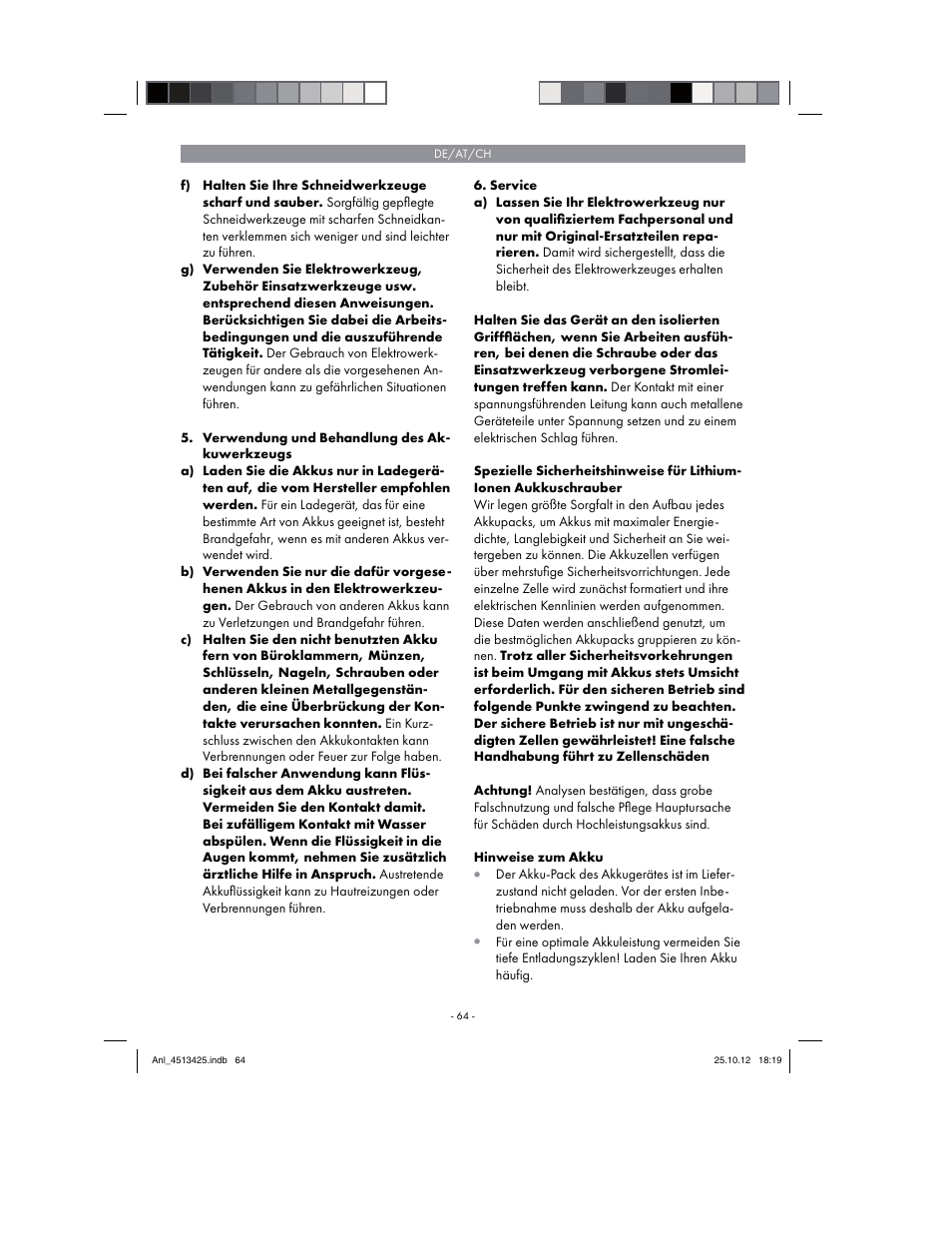 Parkside PASS 3.6 A1 User Manual | Page 64 / 78