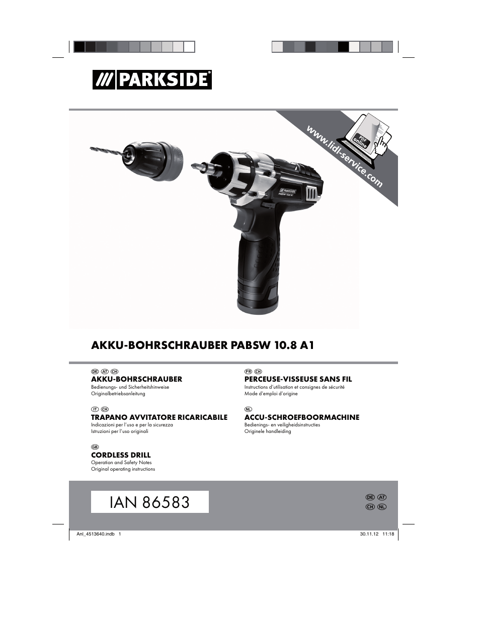 Parkside PABSW 10.8 A1 User Manual | 82 pages