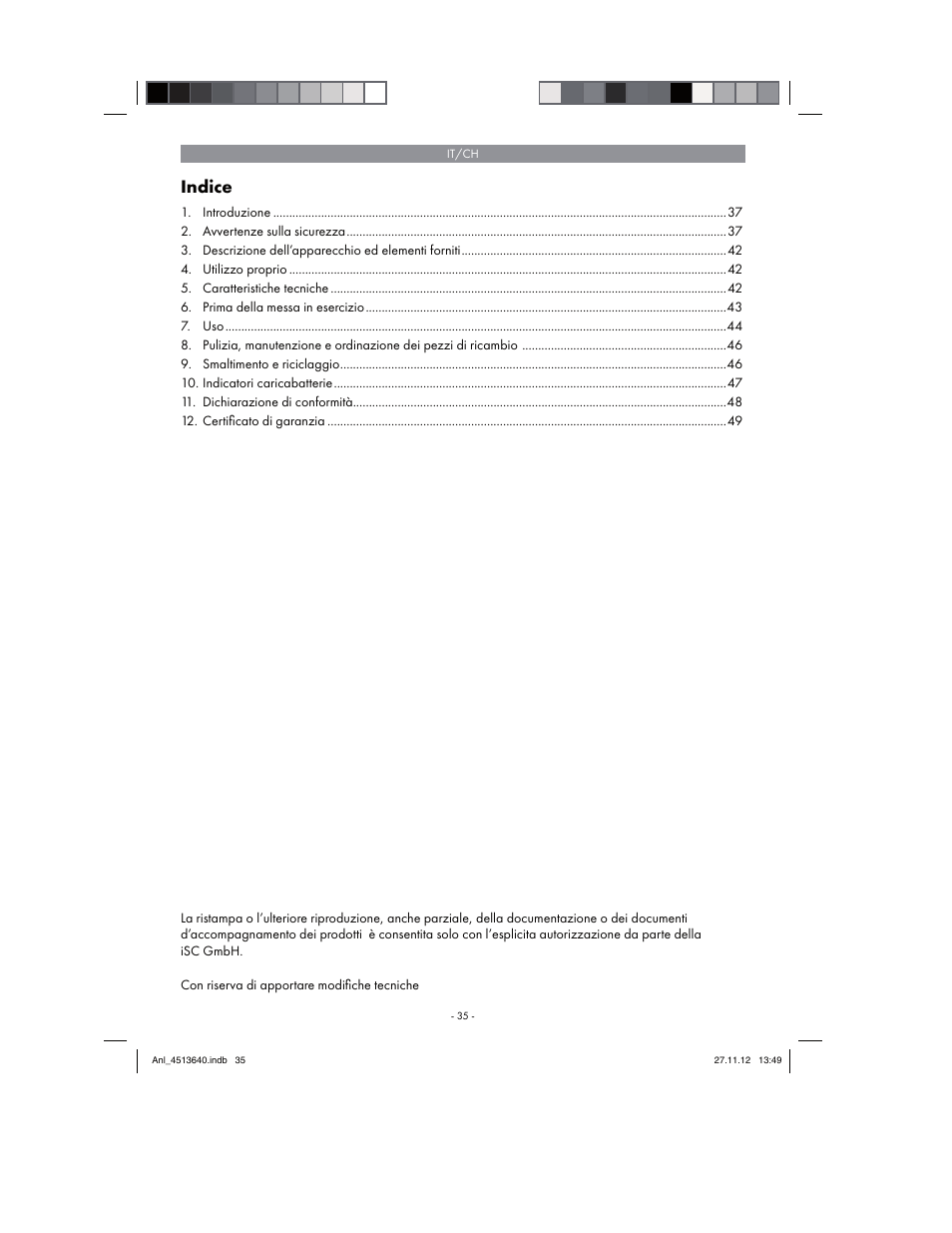 Indice | Parkside PABSW 10.8 A1 User Manual | Page 35 / 82