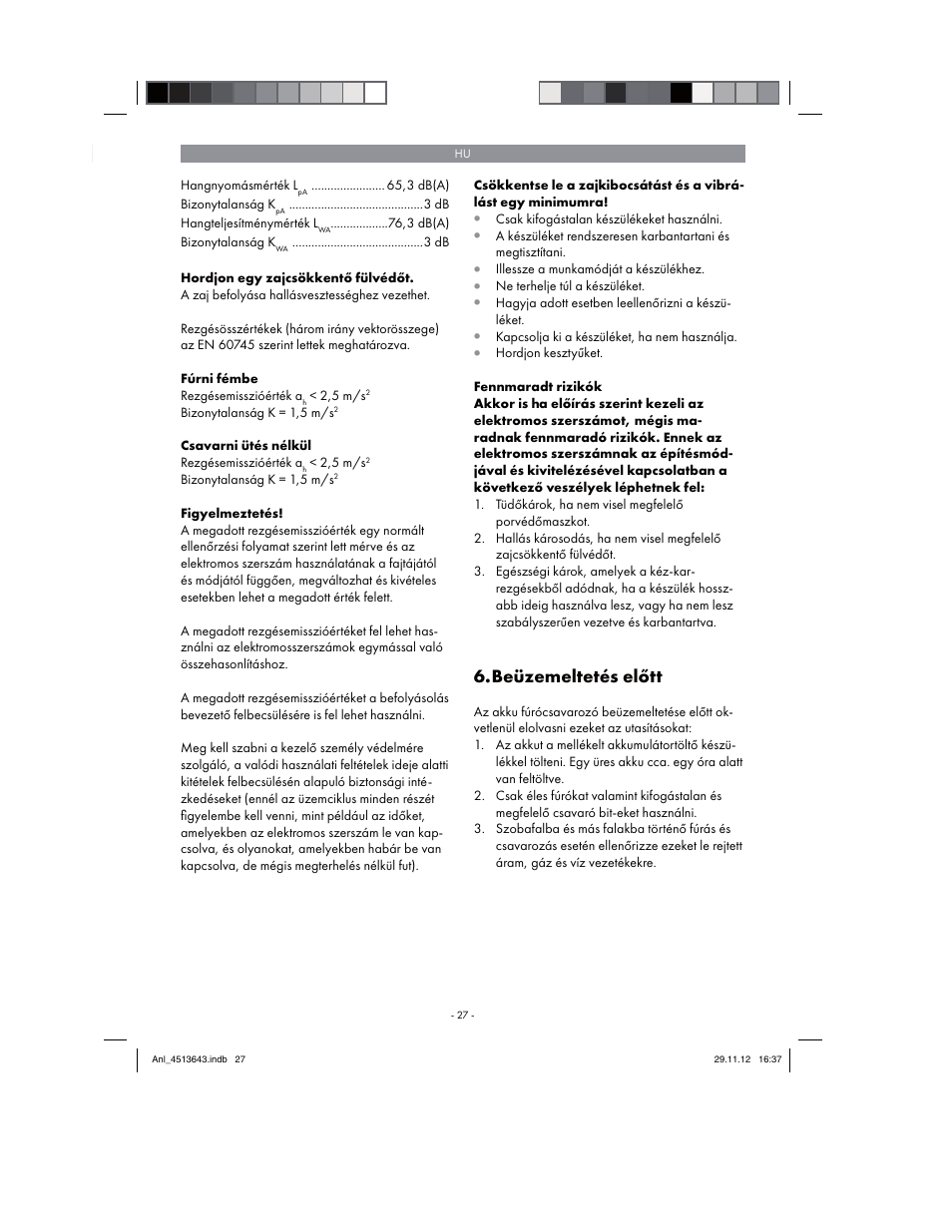 Beüzemeltetés előtt | Parkside PABSW 10.8 A1 User Manual | Page 27 / 110