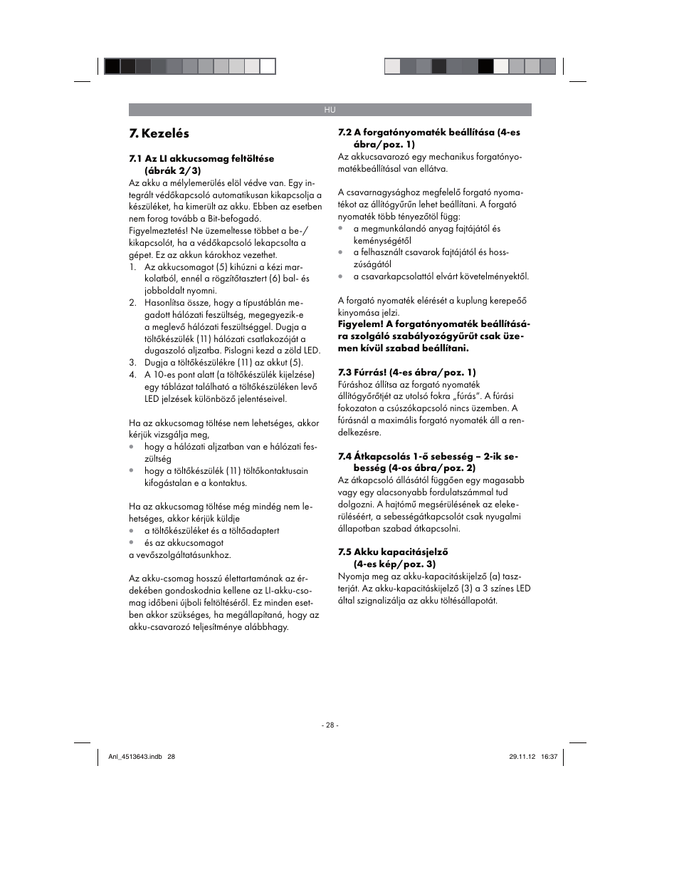 Kezelés | Parkside PABSW 10.8 A1 User Manual | Page 28 / 110