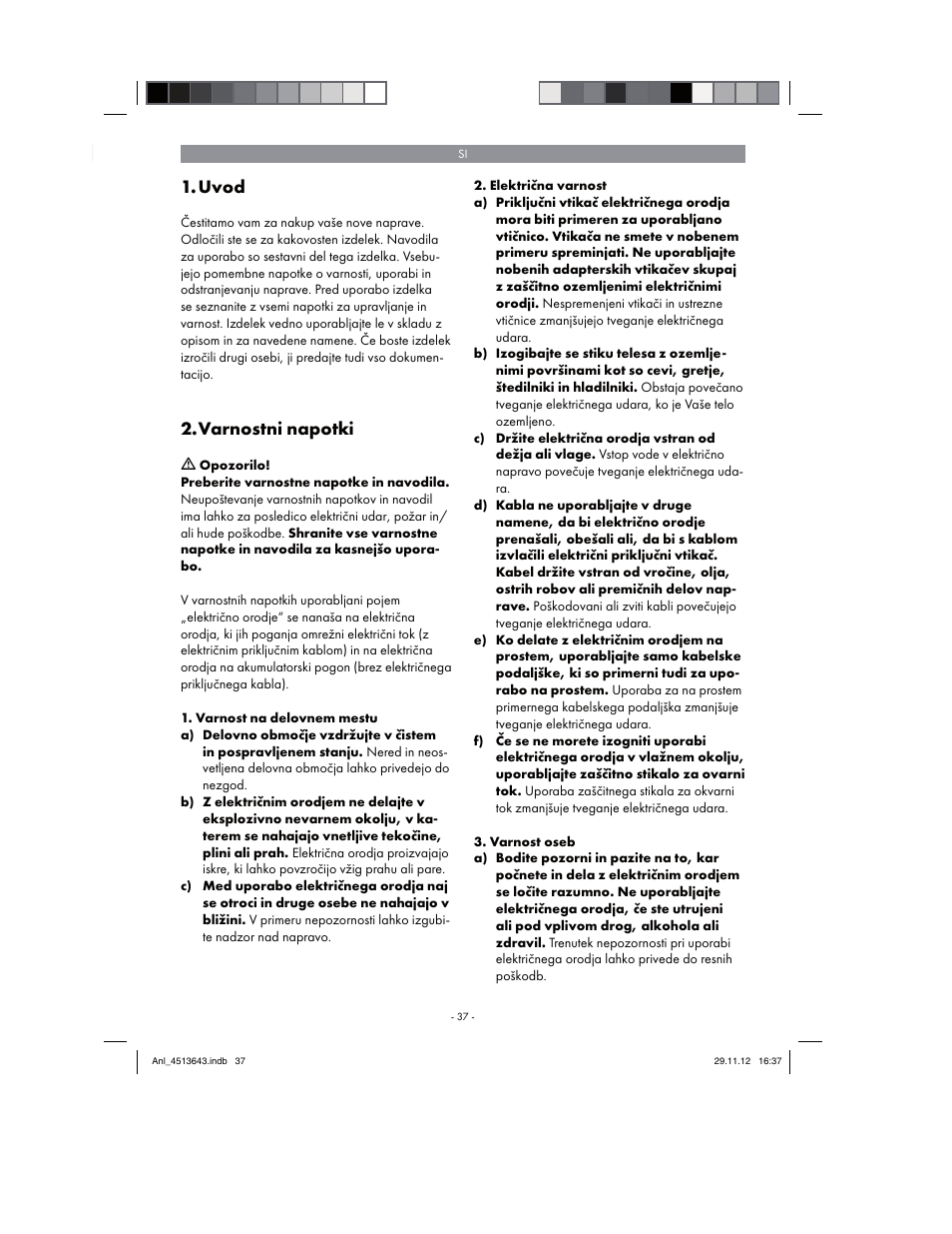 Uvod, Varnostni napotki | Parkside PABSW 10.8 A1 User Manual | Page 37 / 110