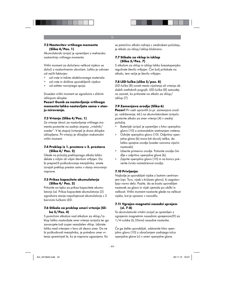 Parkside PABSW 10.8 A1 User Manual | Page 44 / 110