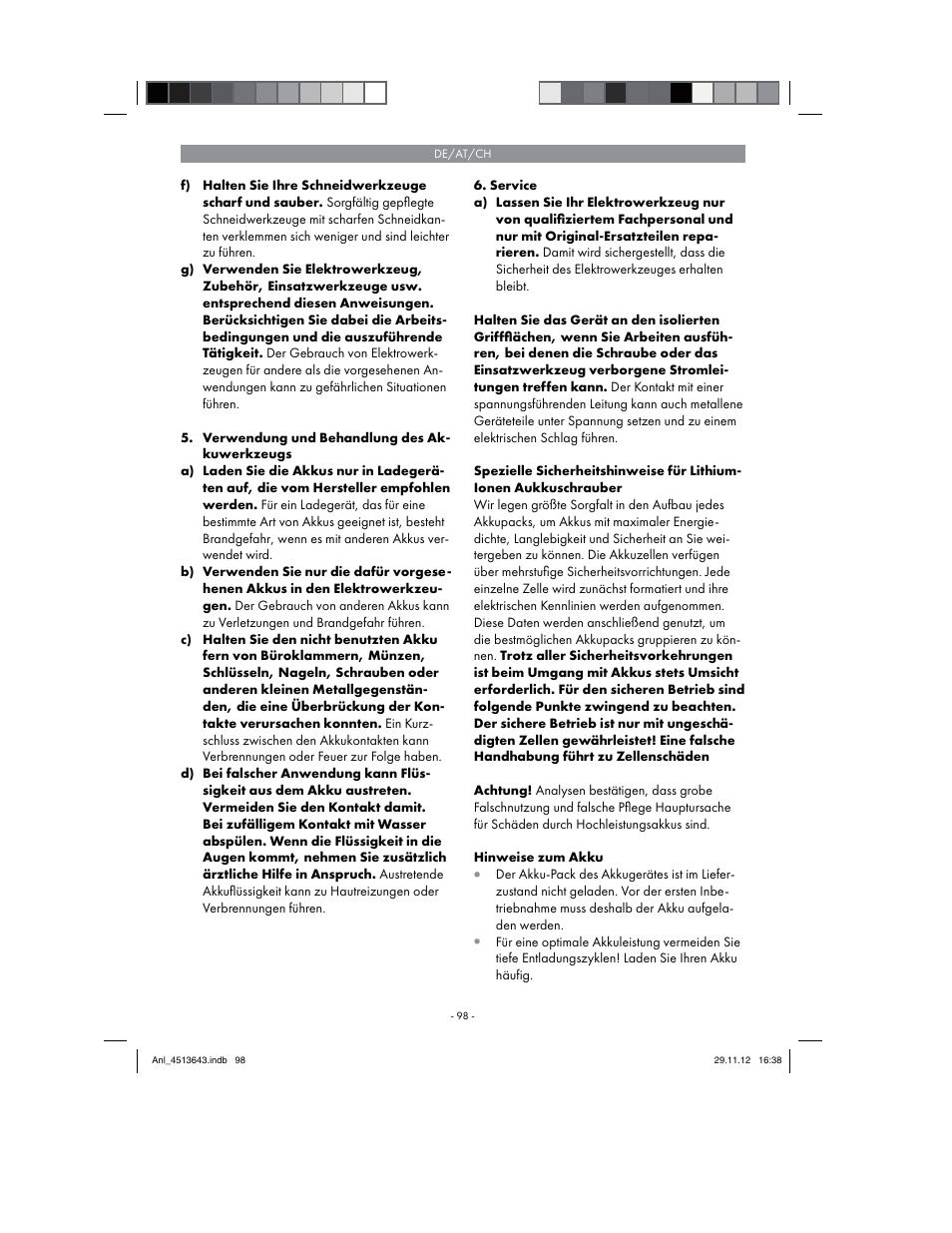 Parkside PABSW 10.8 A1 User Manual | Page 98 / 110