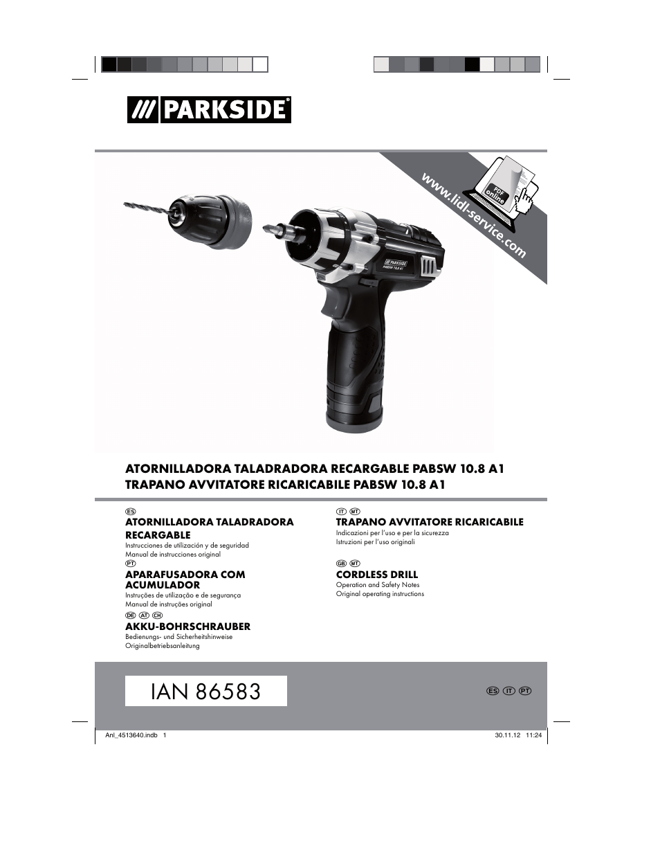 Parkside PABSW 10.8 A1 User Manual | 82 pages