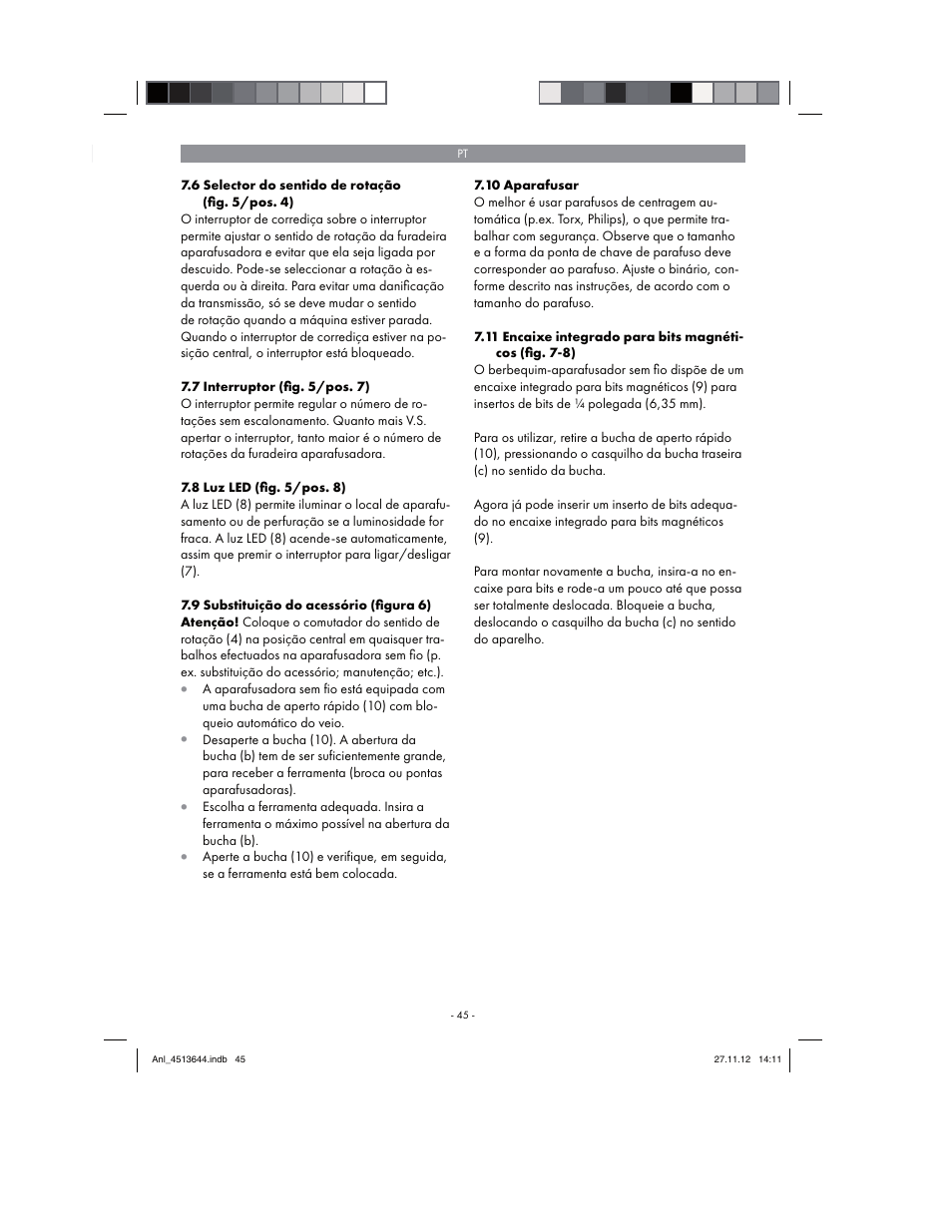 Parkside PABSW 10.8 A1 User Manual | Page 45 / 82