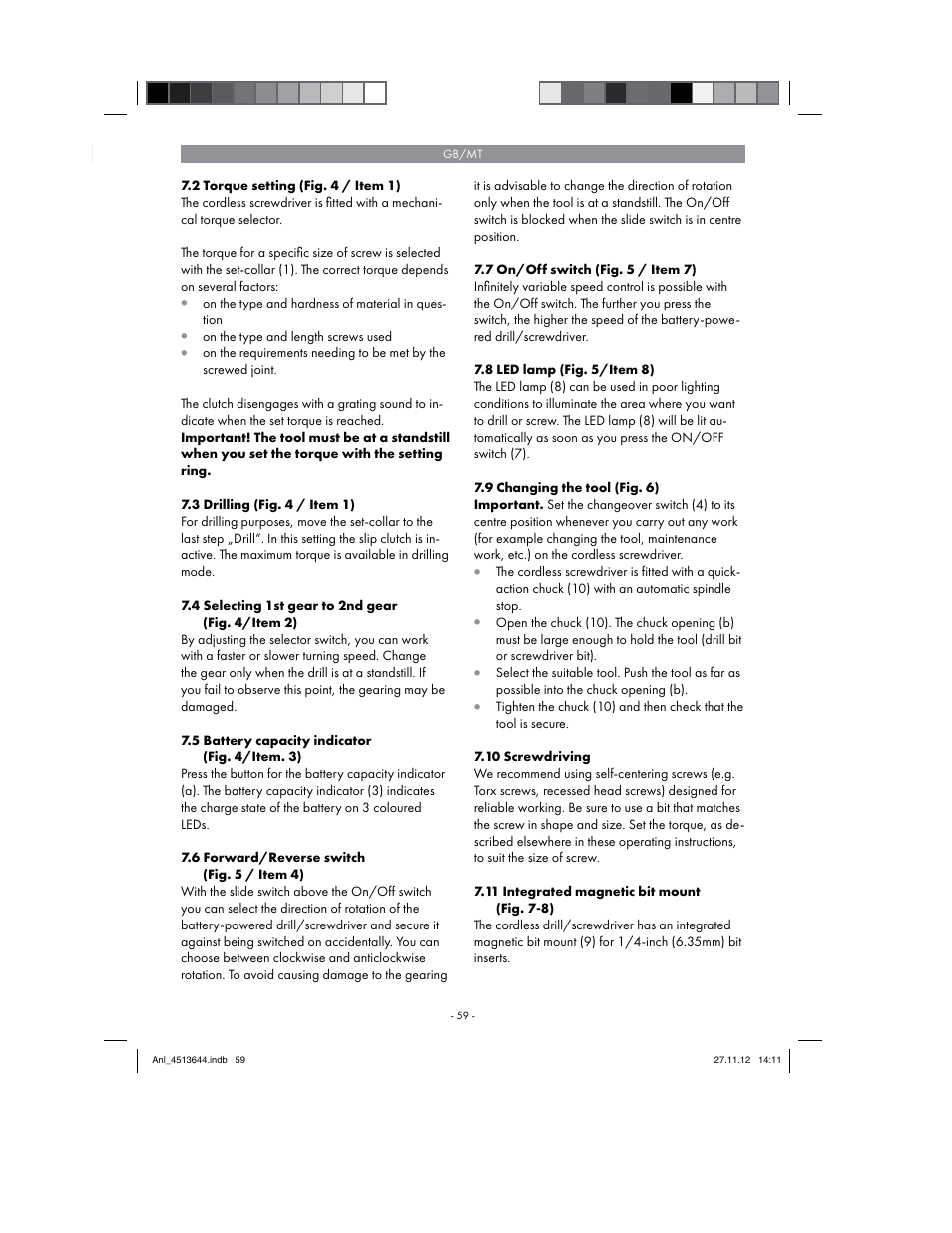 Parkside PABSW 10.8 A1 User Manual | Page 59 / 82