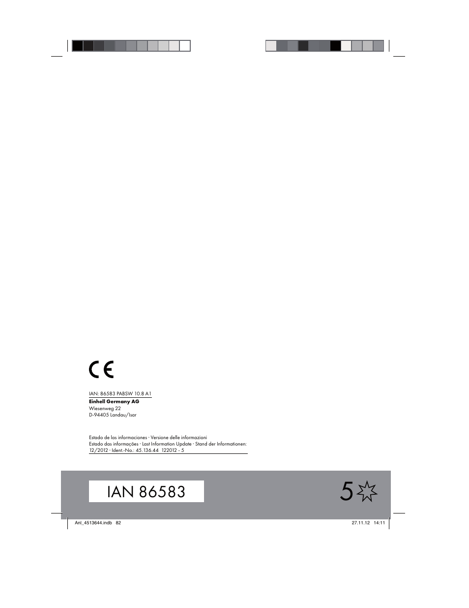 Parkside PABSW 10.8 A1 User Manual | Page 82 / 82