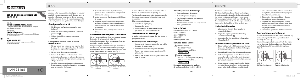 Parkside PBZS 20 A1 User Manual | 2 pages