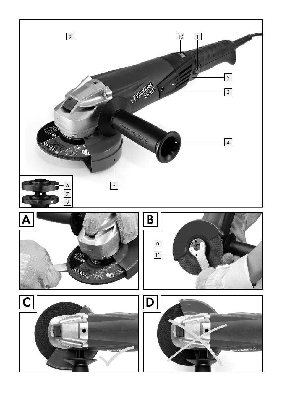 Parkside PWS 125 A1 User Manual | Page 3 / 82