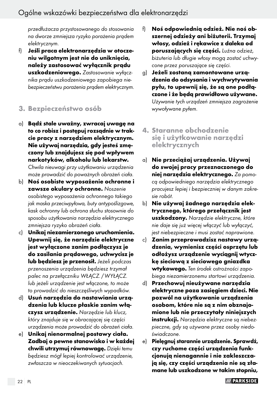 Parkside PWS 125 A1 User Manual | Page 22 / 108