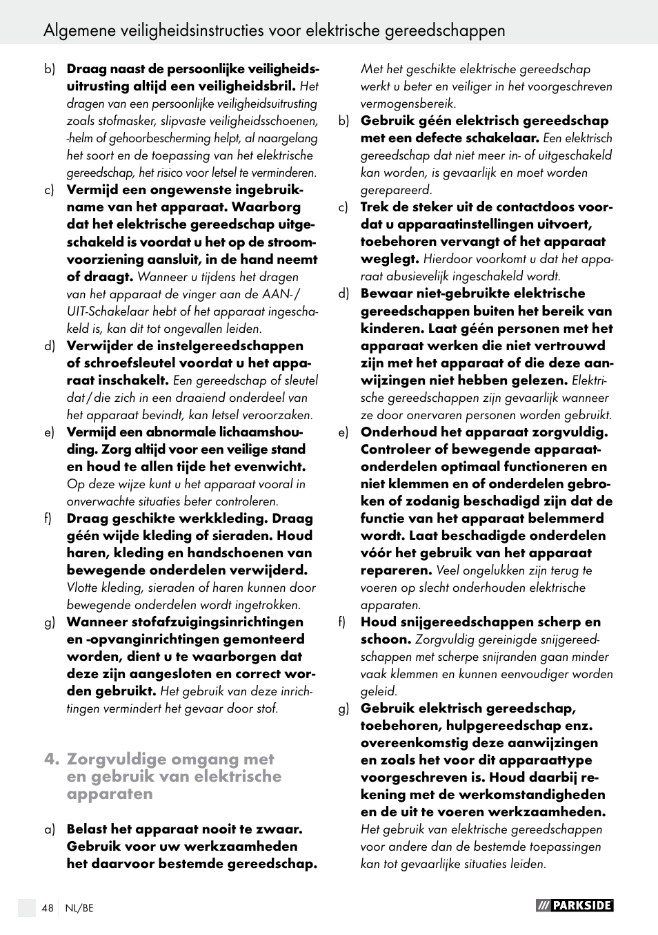 Parkside PHS 160 B2 User Manual | Page 48 / 61