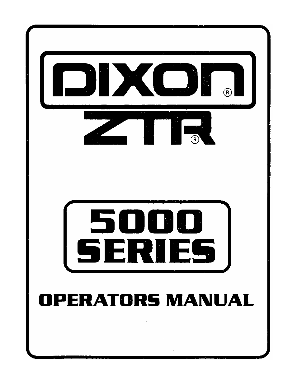 Dixon ZTR 5422 User Manual | 72 pages