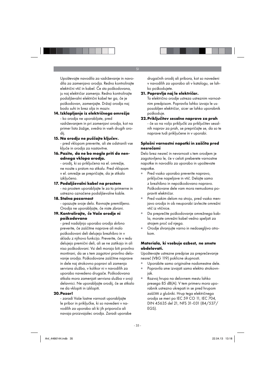 Parkside PSDS 240 A1 User Manual | Page 35 / 86