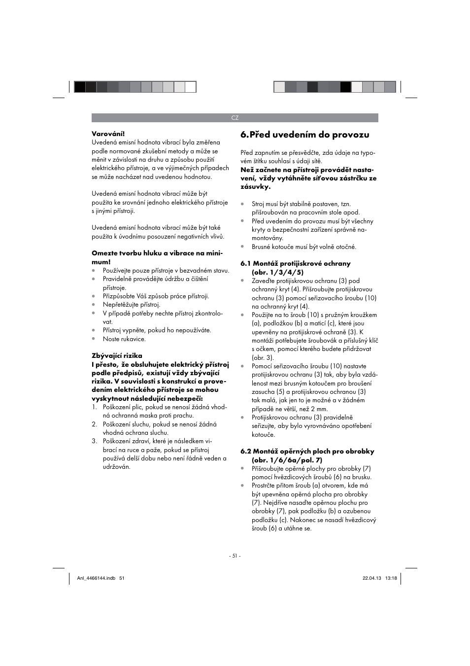 Před uvedením do provozu | Parkside PSDS 240 A1 User Manual | Page 51 / 86