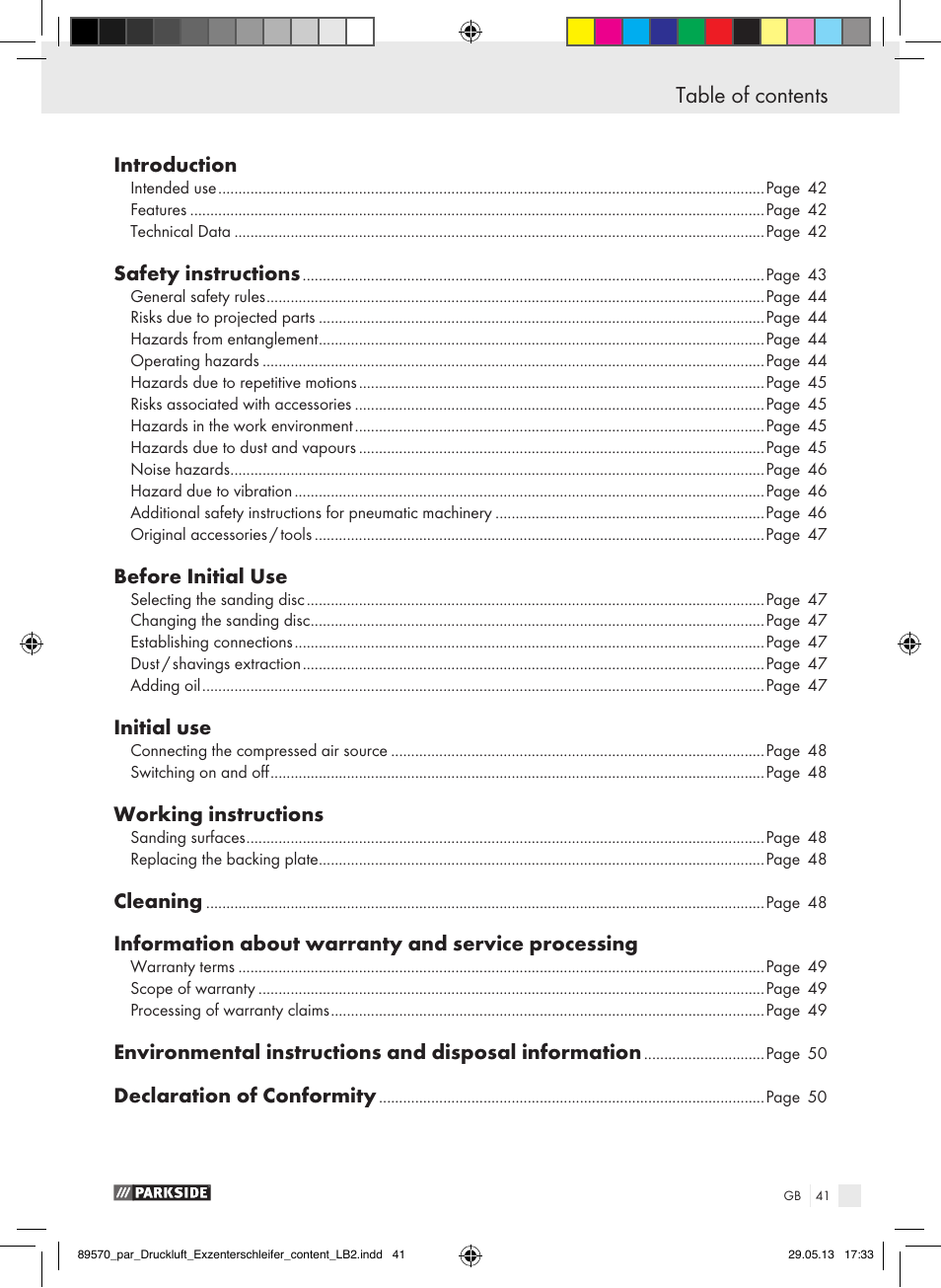 Parkside PDEXS 150 A1 User Manual | Page 41 / 51