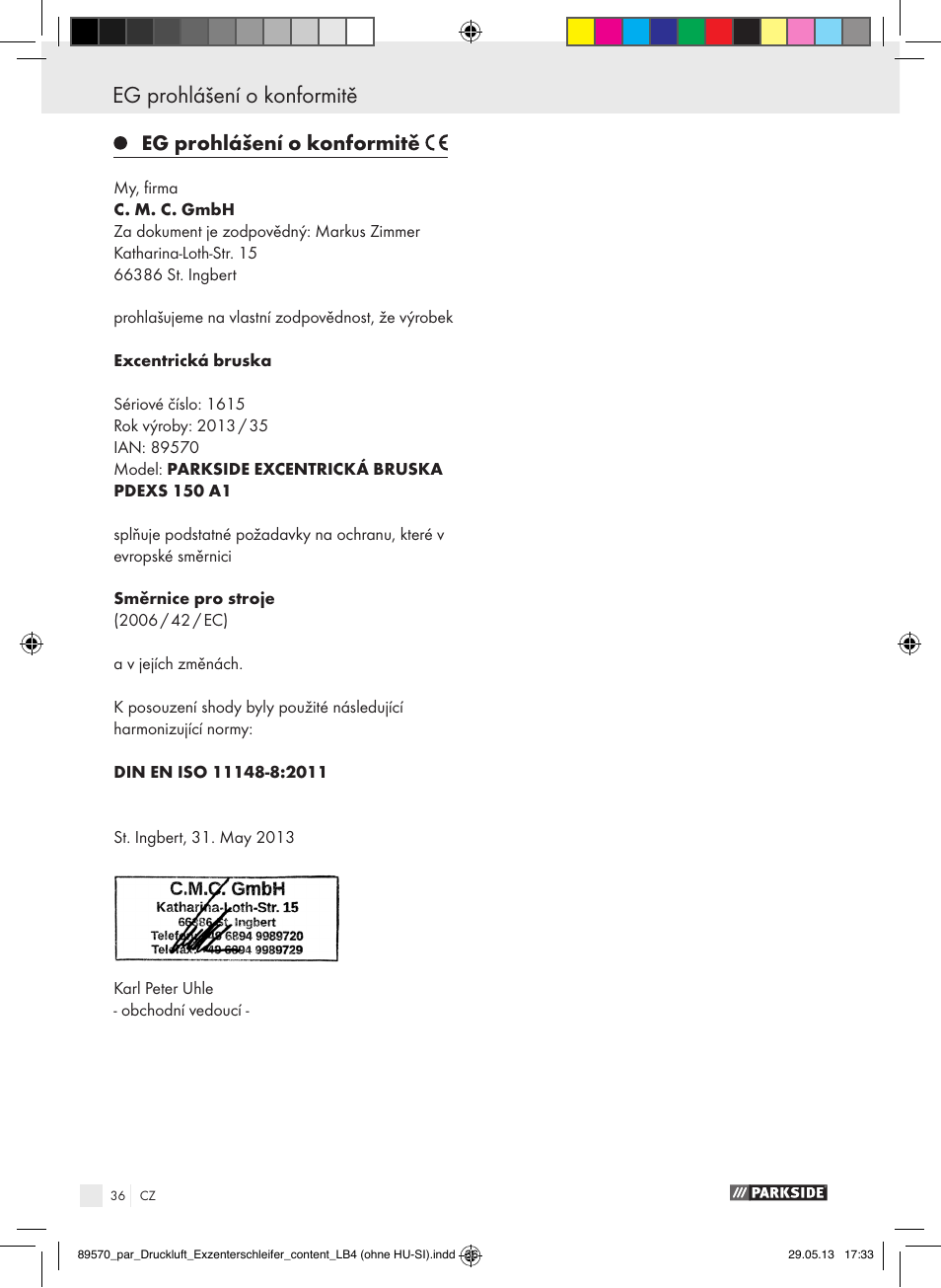 Parkside PDEXS 150 A1 User Manual | Page 36 / 60