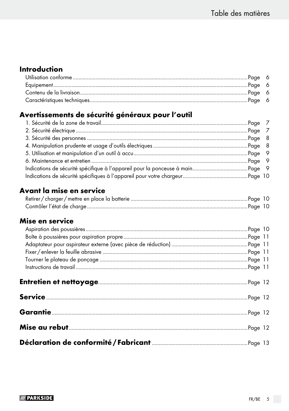 Parkside PAHS 12 A1 User Manual | Page 5 / 44