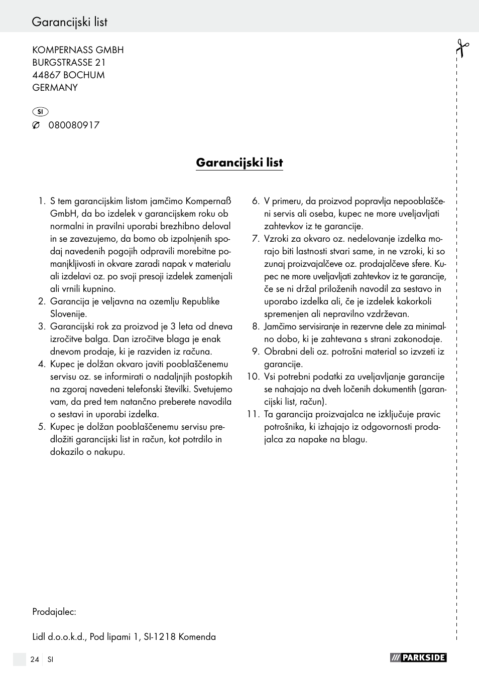 Parkside PAHS 12 A1 User Manual | Page 24 / 44