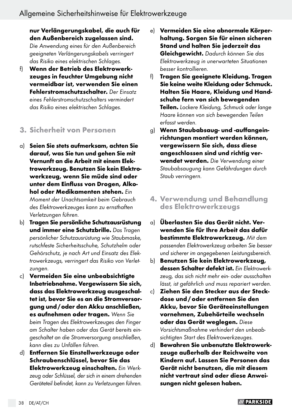 Parkside PAHS 12 A1 User Manual | Page 38 / 44