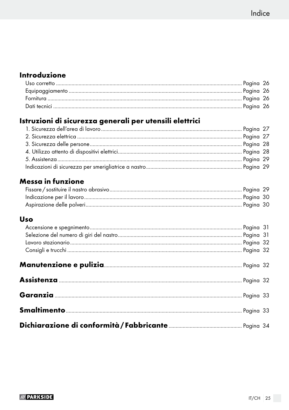 Indice déclaration de conformité / fabricant | Parkside PBS 600 A1 User Manual | Page 25 / 44