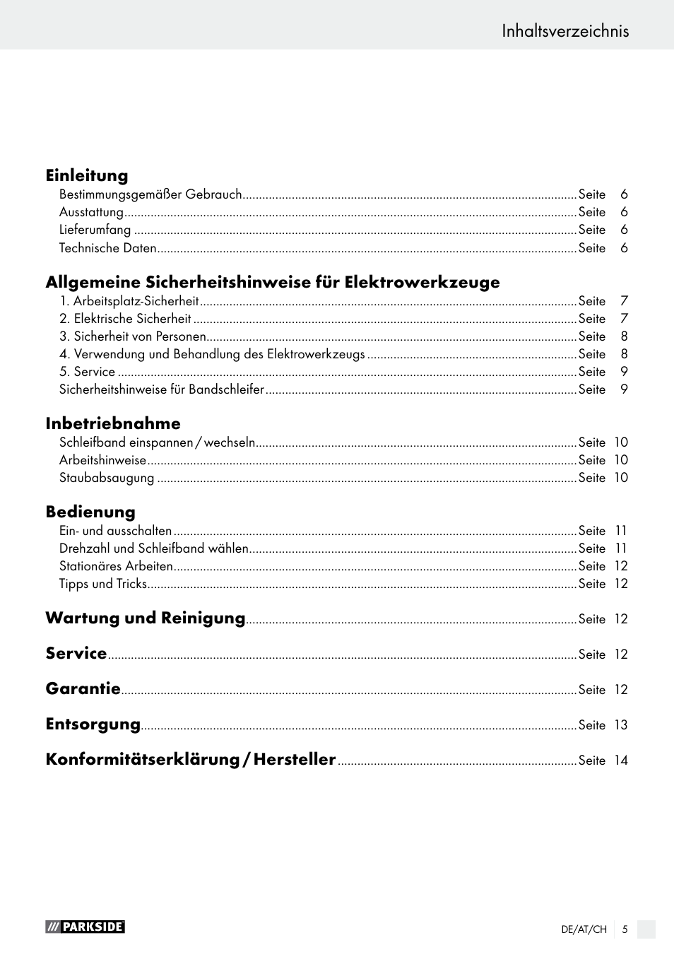 Parkside PBS 600 A1 User Manual | Page 5 / 44