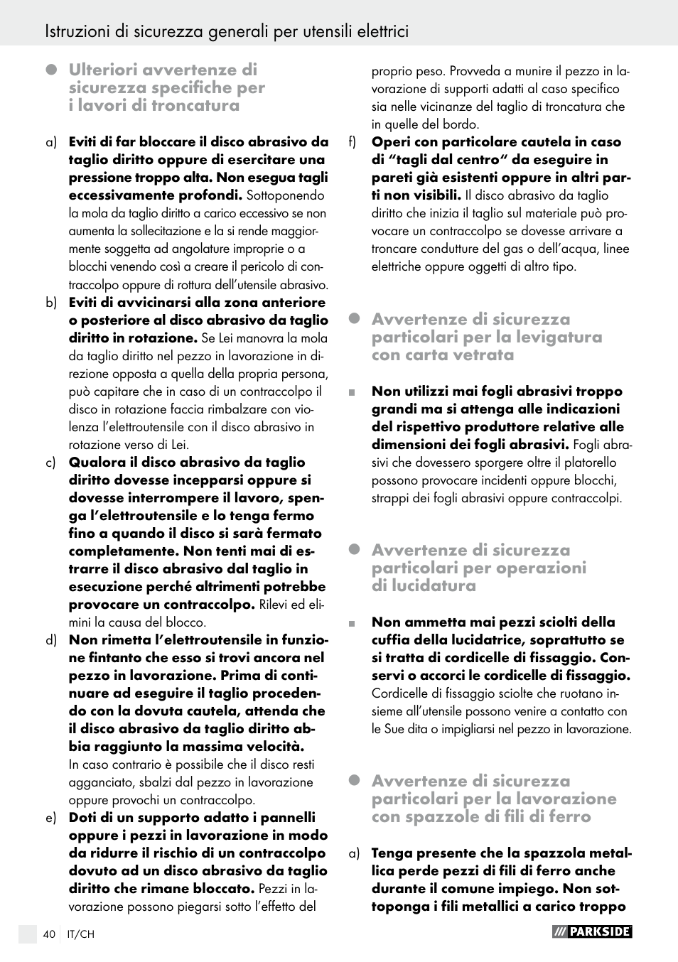 Parkside PWS 230 A1 User Manual | Page 40 / 62