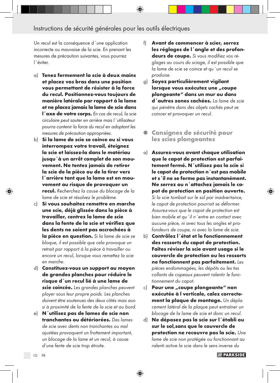 Parkside PTS 480 A1 User Manual | Page 10 / 34