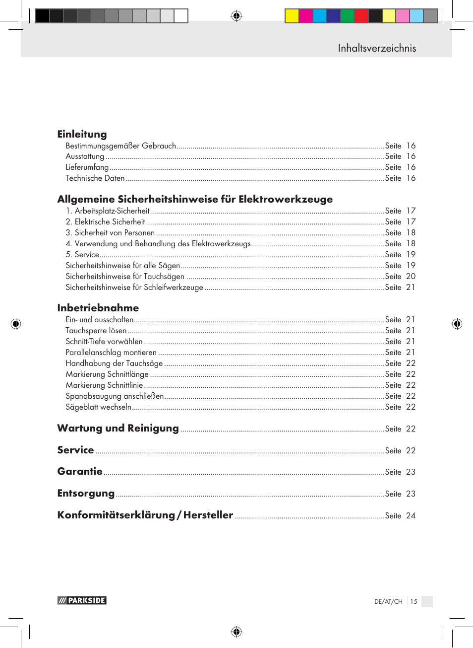 Parkside PTS 480 A1 User Manual | Page 15 / 34
