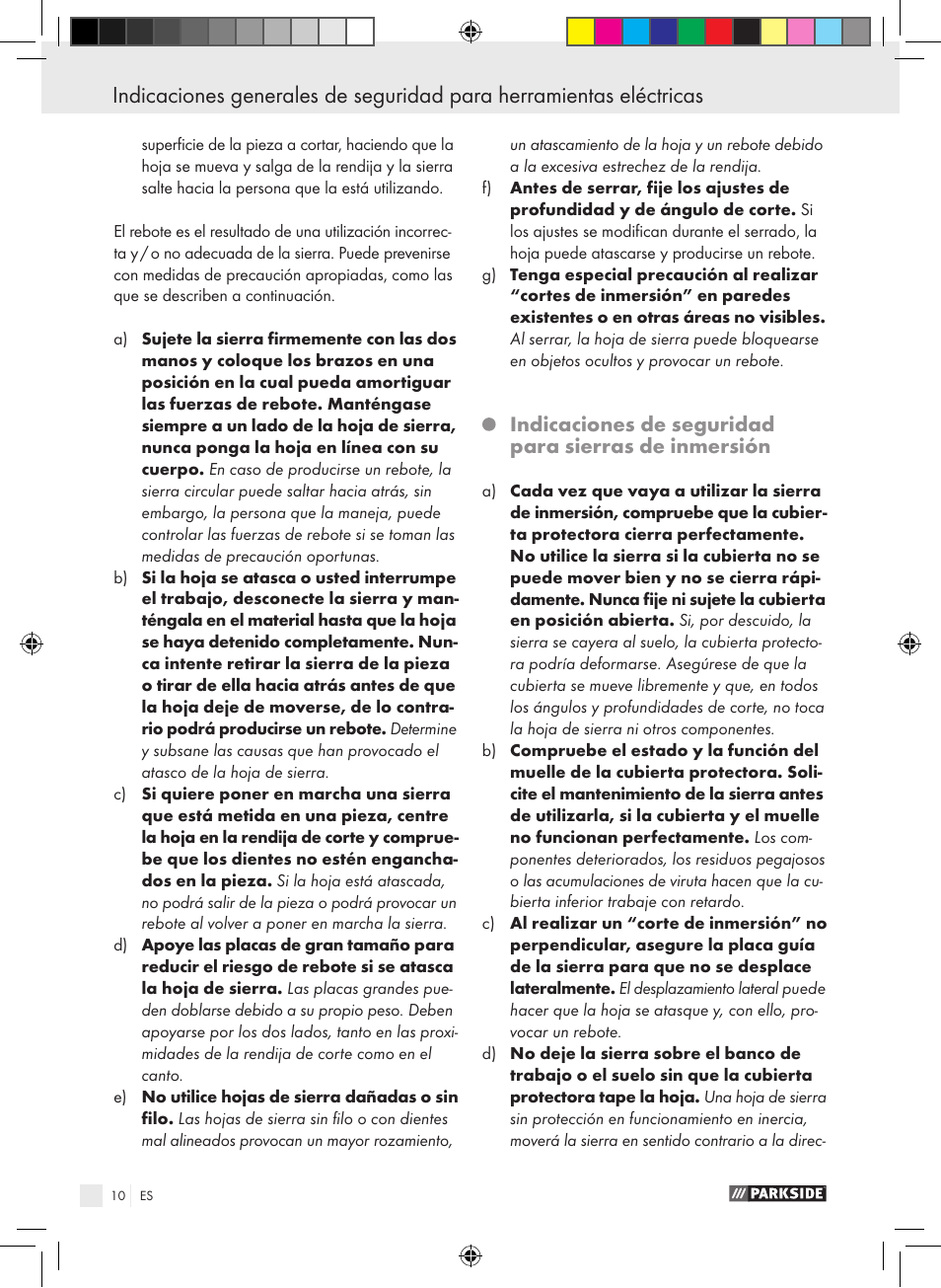 Parkside PTS 480 A1 User Manual | Page 10 / 55
