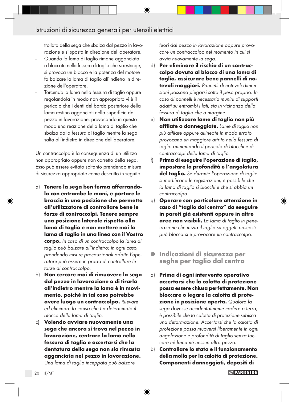 Parkside PTS 480 A1 User Manual | Page 20 / 55
