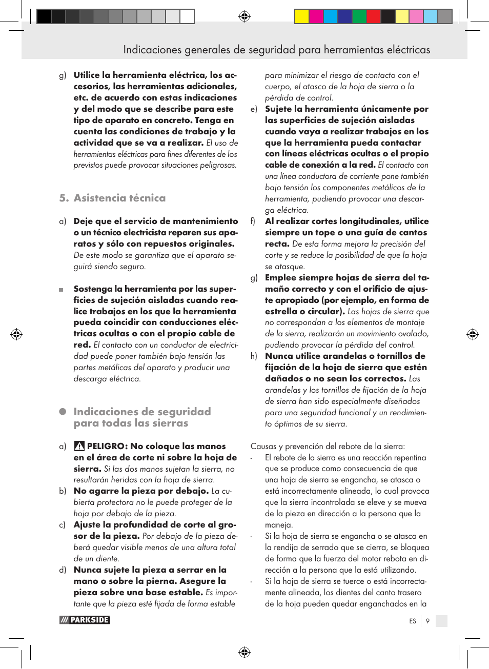 Parkside PTS 480 A1 User Manual | Page 9 / 55