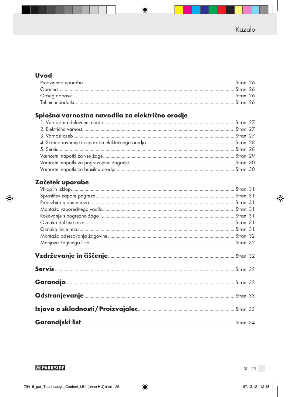 Parkside PTS 480 A1 User Manual | Page 25 / 65