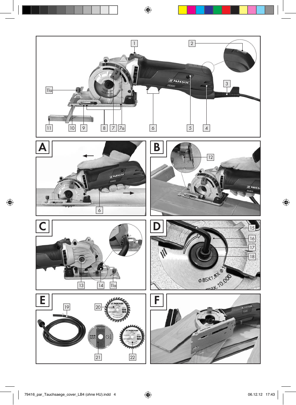 Parkside PTS 480 A1 User Manual | Page 3 / 65