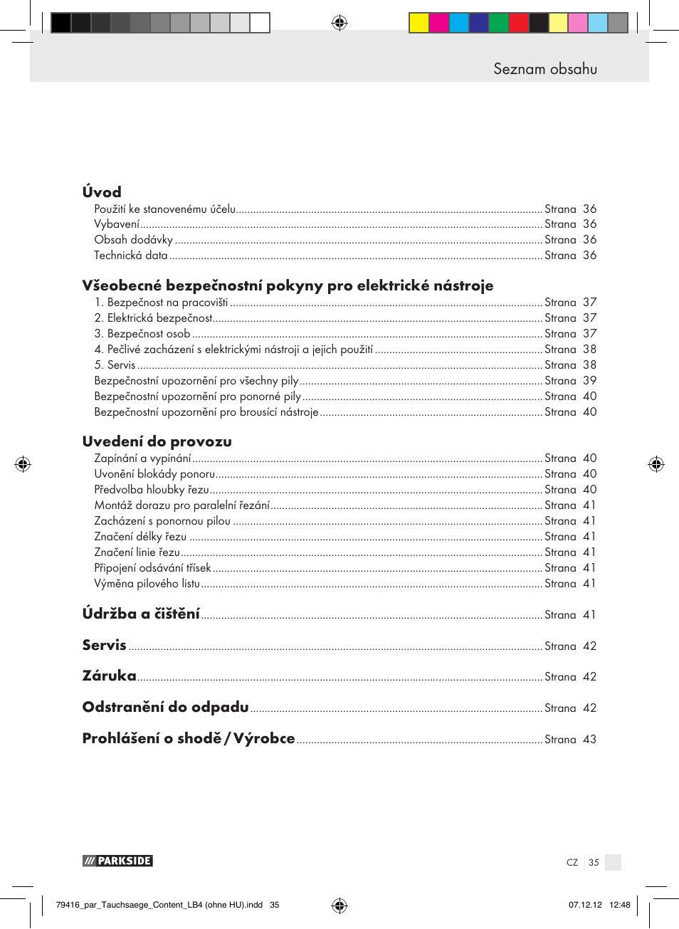 Parkside PTS 480 A1 User Manual | Page 35 / 65