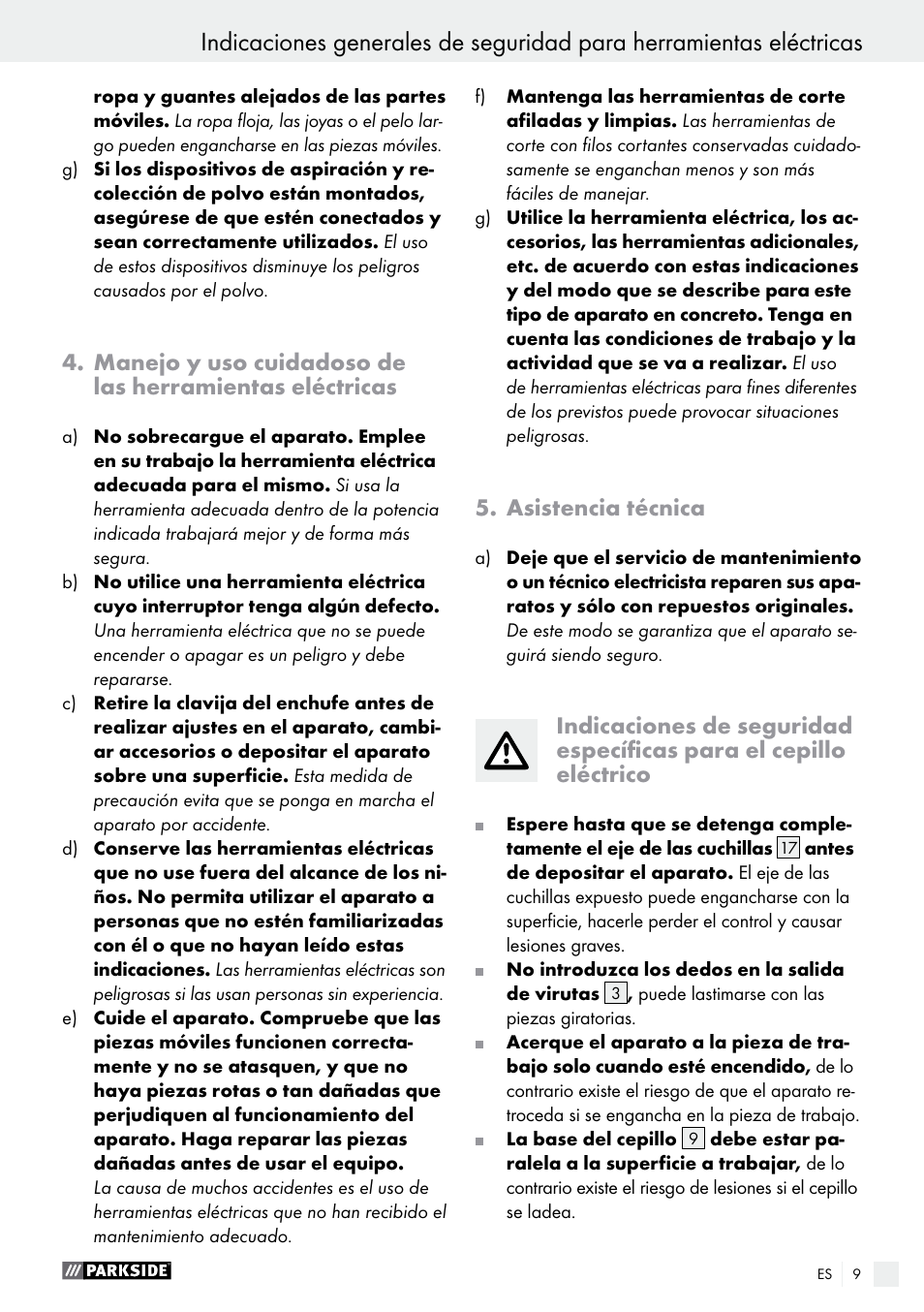 Asistencia técnica | Parkside PEH 30 A1 User Manual | Page 9 / 55