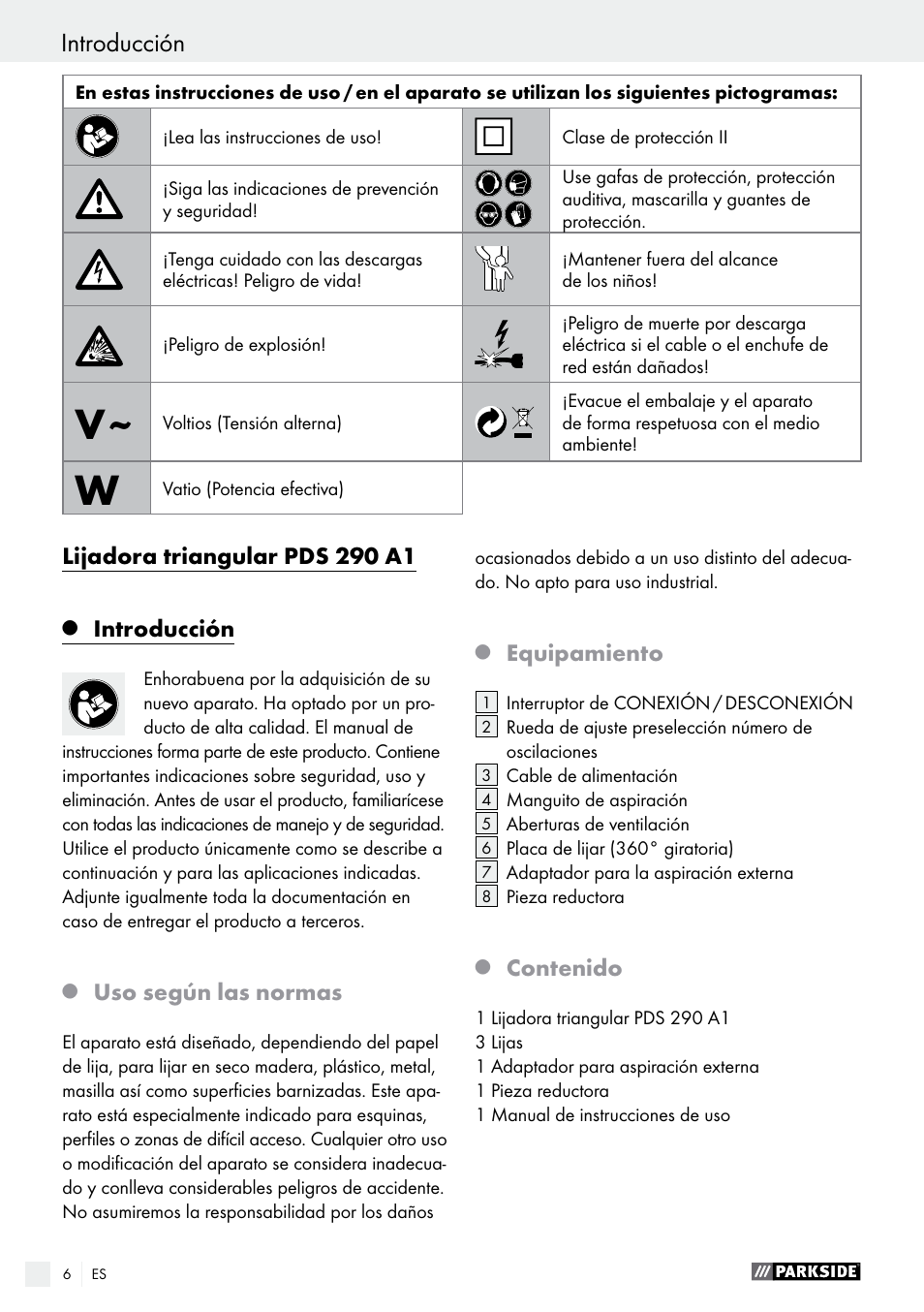 Parkside PDS 290 A1 User Manual | Page 6 / 42