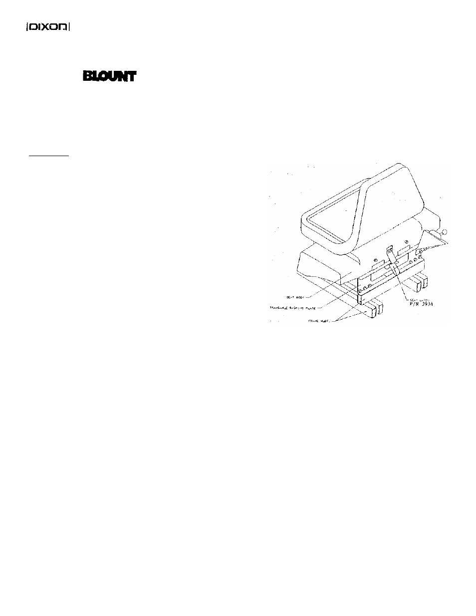 Dixon BLOUNT 3O4 User Manual | 6 pages