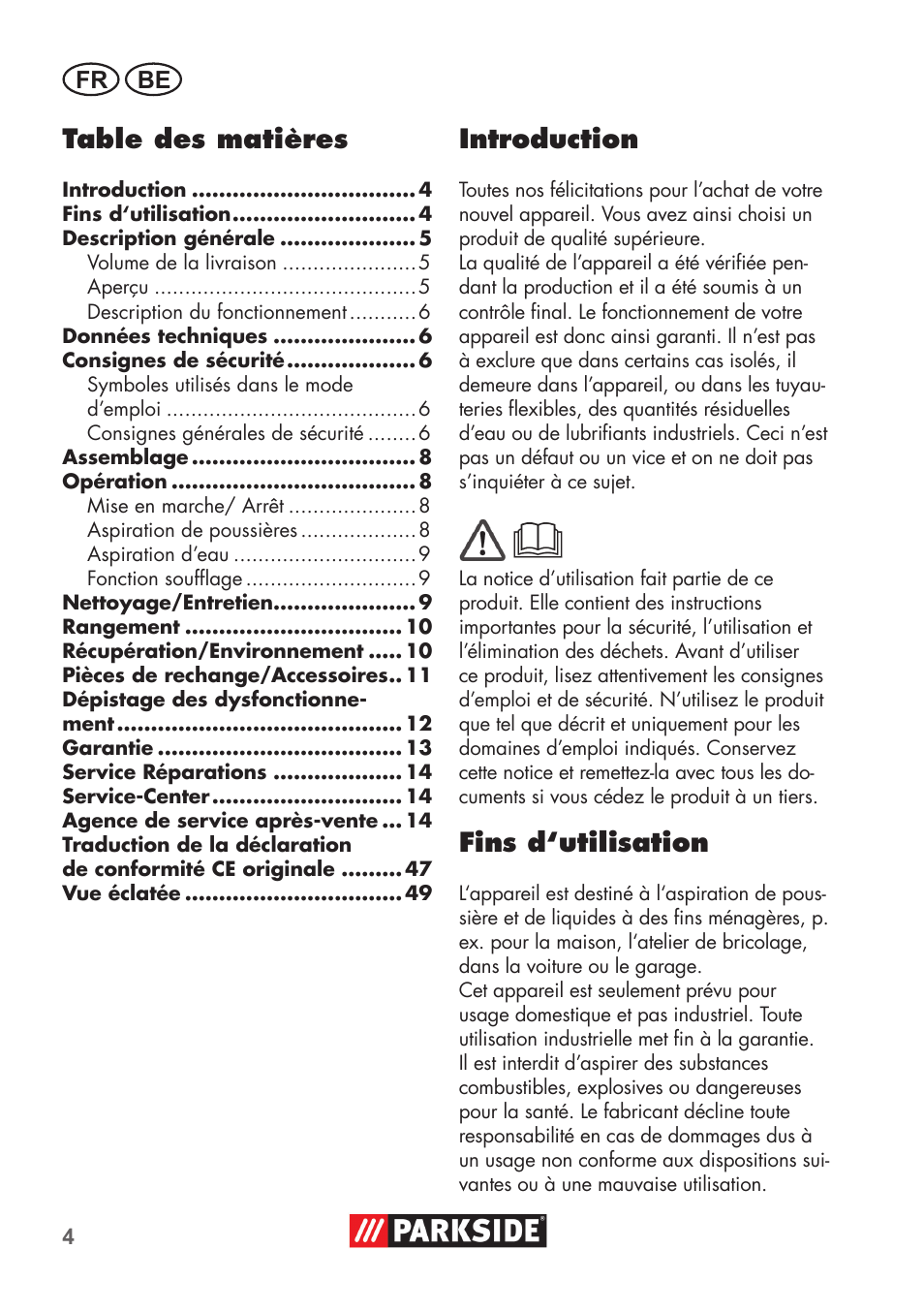 Parkside PNTS 1400 C1 User Manual | Page 4 / 52