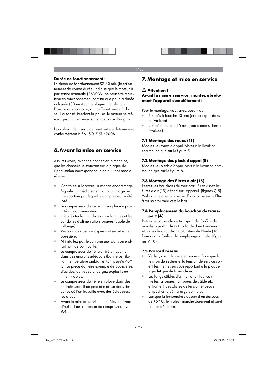 Avant la mise en service, Montage et mise en service | Parkside PKO 400 B2 User Manual | Page 12 / 62