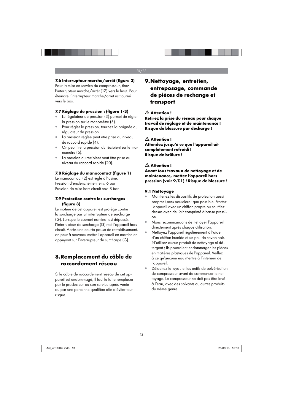 Remplacement du câble de raccordement réseau | Parkside PKO 400 B2 User Manual | Page 13 / 62