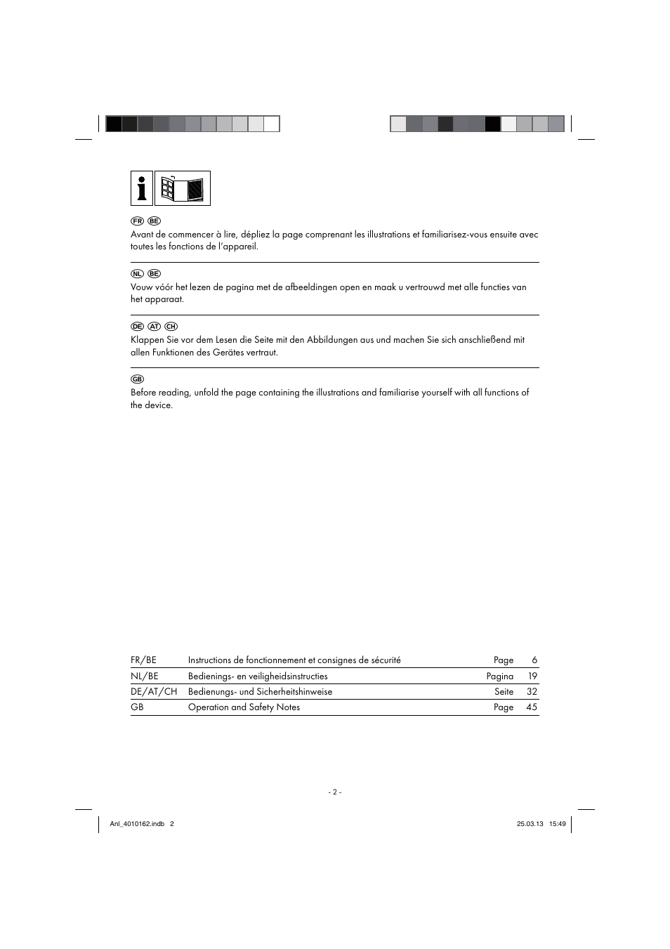 F a c | Parkside PKO 400 B2 User Manual | Page 2 / 62